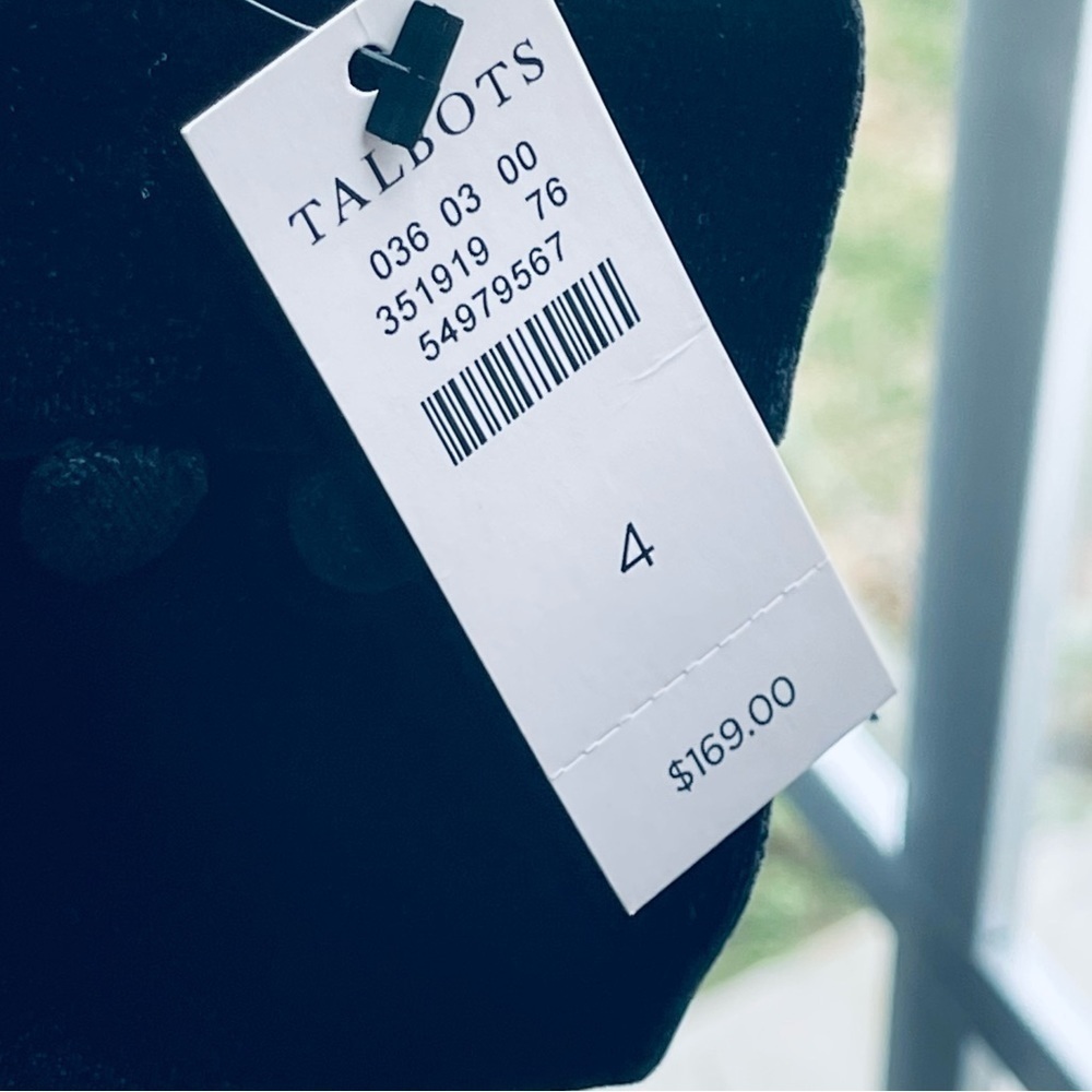 NWT Talbots Black Velvet Midi Dress 4 | Romantic 90s Holiday Evening Dress 8888 - Picture 4 of 10